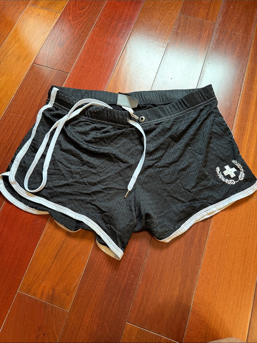 Andrew Christian Black Athletic Shorts with White Trim